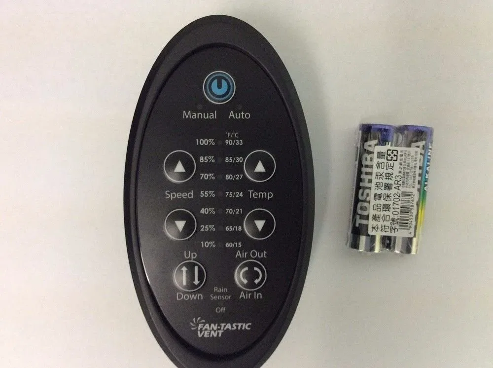 9068-09 – DOMETIC Roof Vent Remote Control, Replacement For Fantastic Vent Fans Power (Manual And Auto)/ Speed Up/ Do...